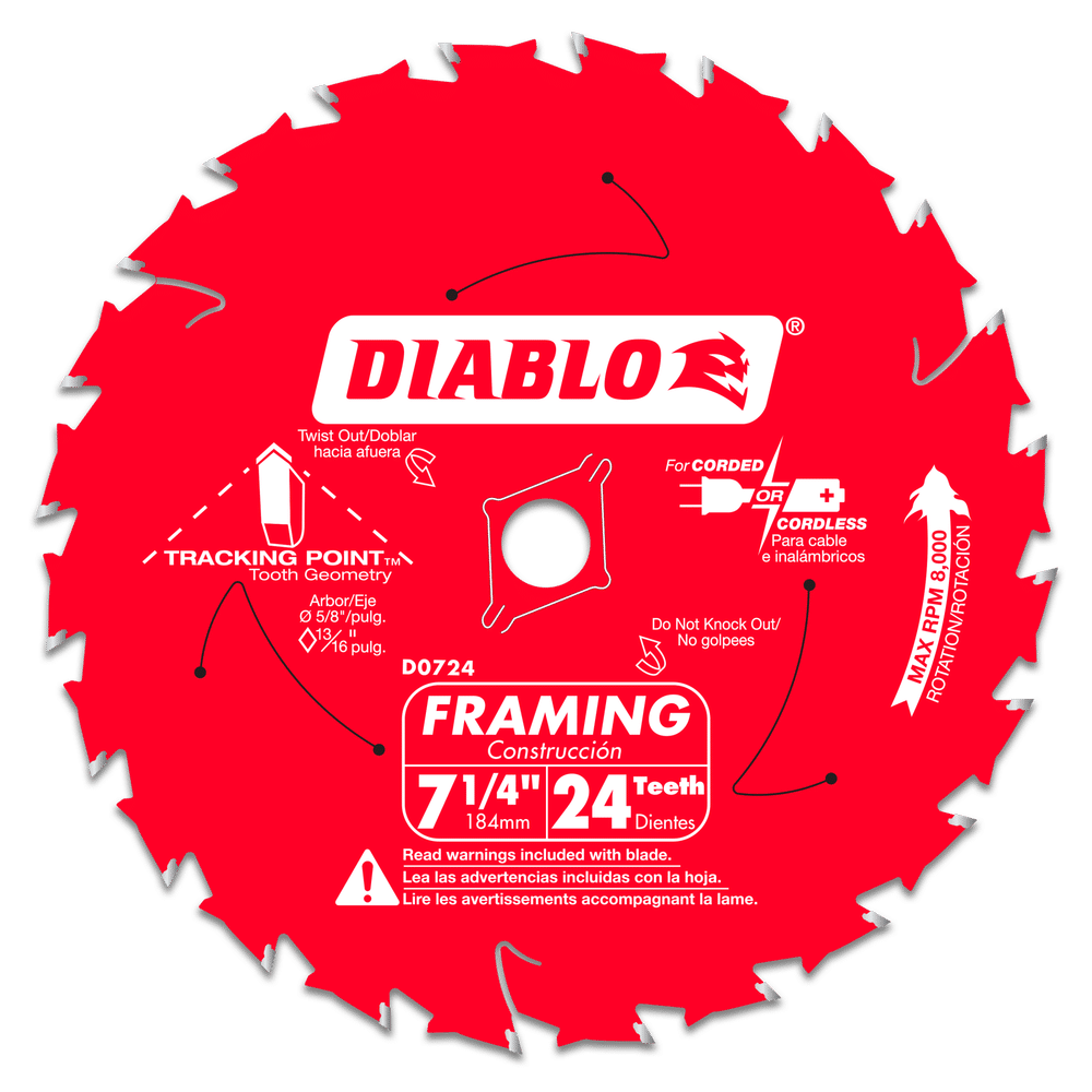 Carbide Blade-Diablo 7-1/4in x 24T 10/BX