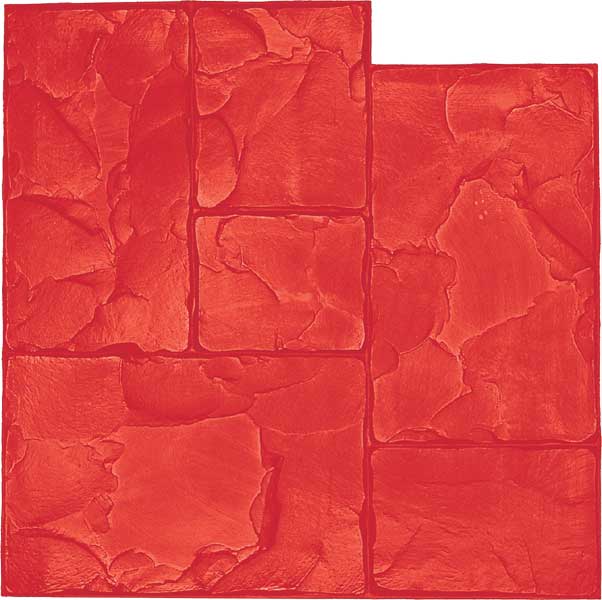 Solomon Brickform 23.125in x 23.125in Ashlar Cut Slate Red Stamp