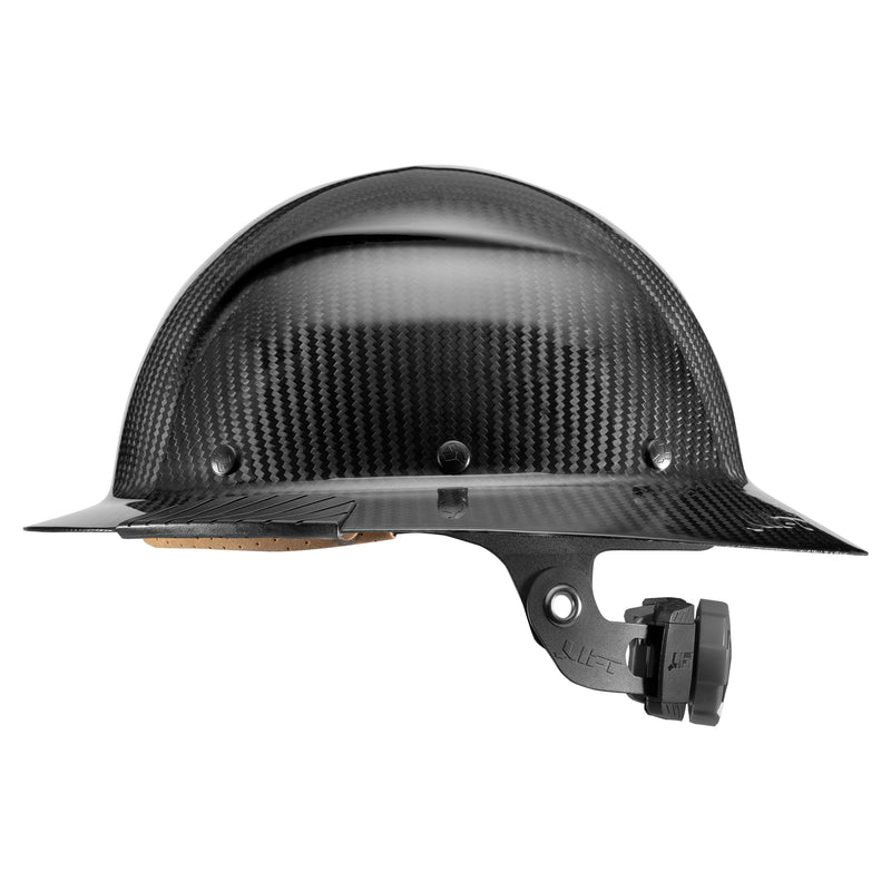 DAX Carbon Fiber Full Brim Hard Hat Gloss Black