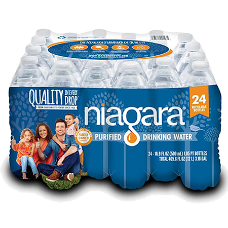 Niagara 16.9oz 24 Pack Bottled Purified Water